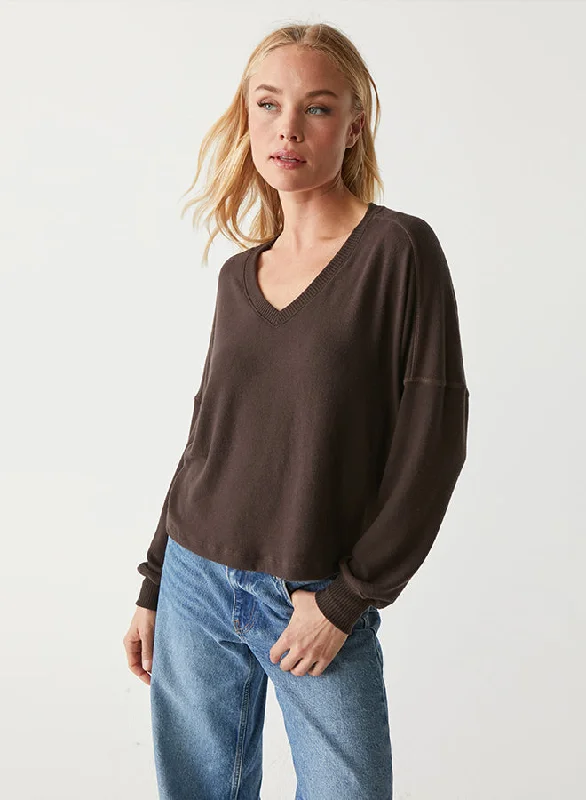 Vic Relaxed V-Neck Pullover Cozy Women's Winter