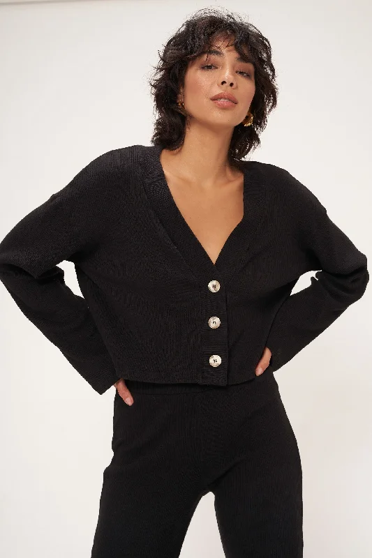 Dylan Rib Button Front Cardi Practical Women's Quick - dry