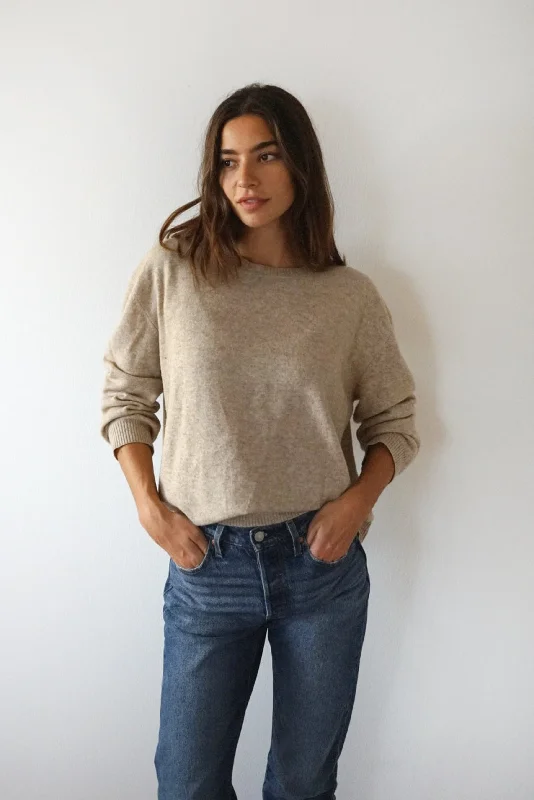 The Cashmere Cove Crew Neck // Oatmeal Bohemian Women's Free