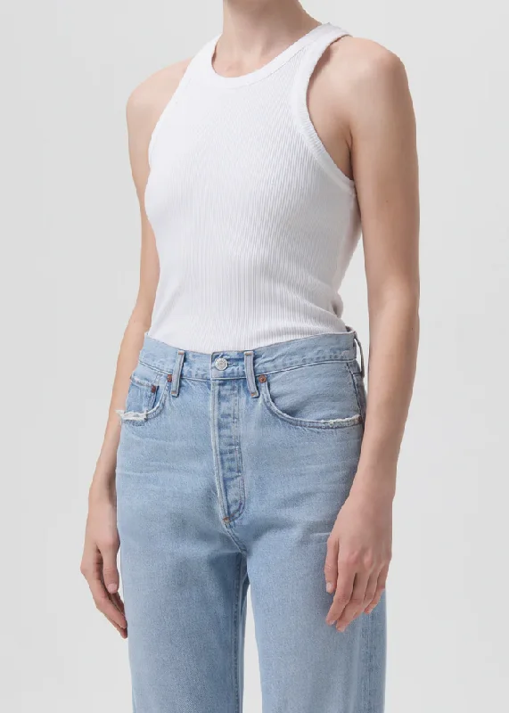 AGOLDE - Bailey Tank in White Rugged Women's Outdoor 
