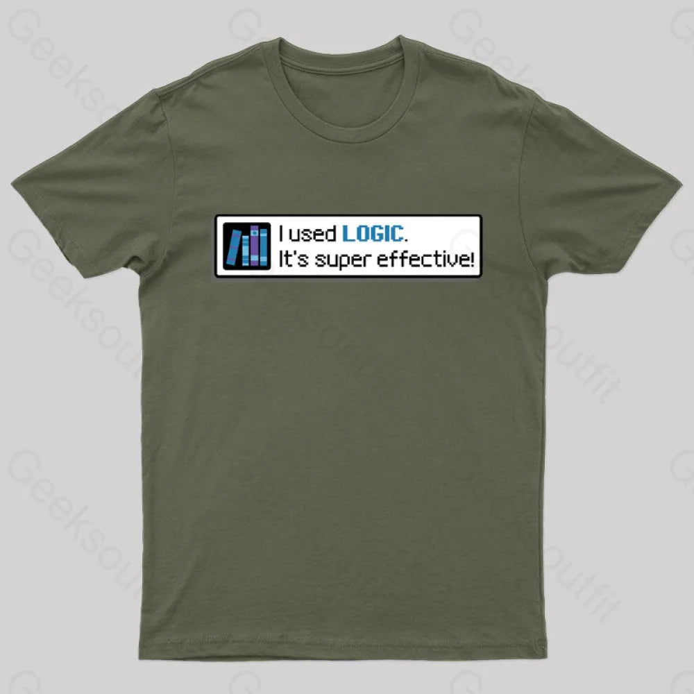 Logic is Super Effective Nerd T-Shirt Classic Women's Pin - striped
