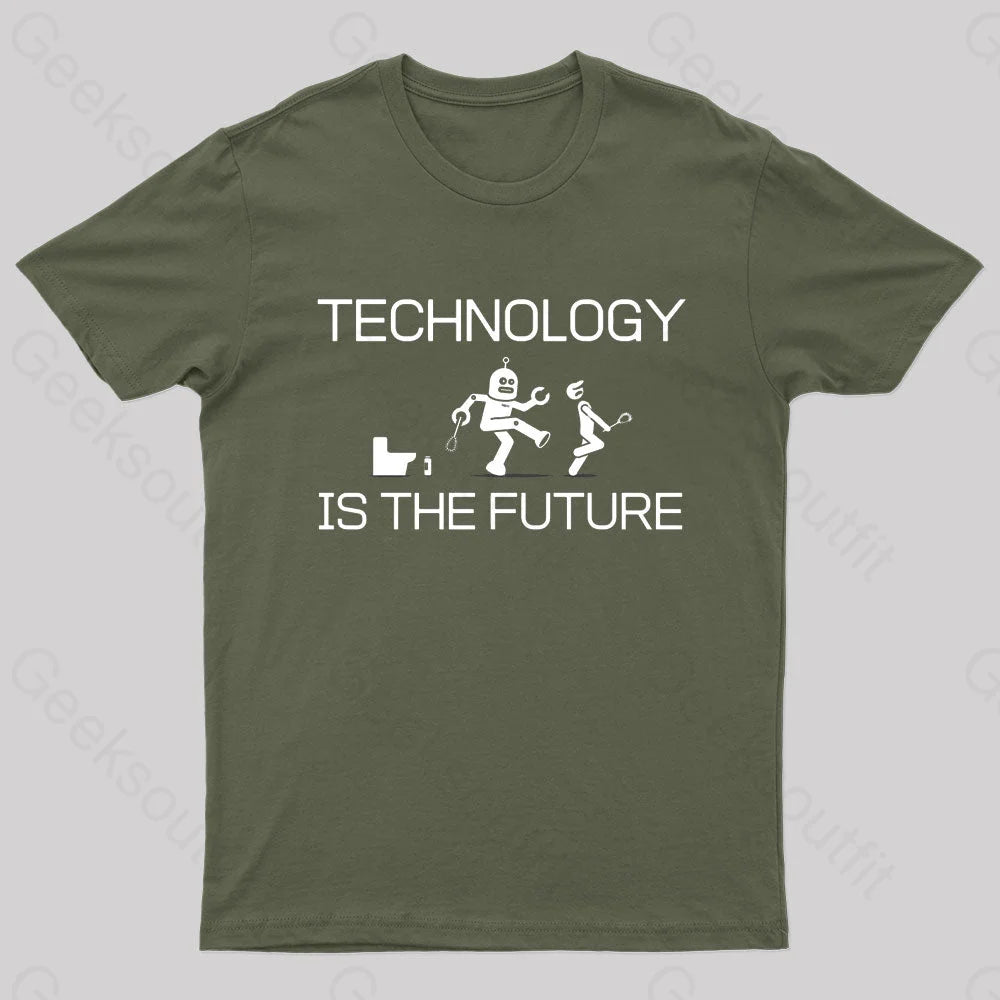 Technology Is The Future Nerd T-Shirt Edgy Women's Punk