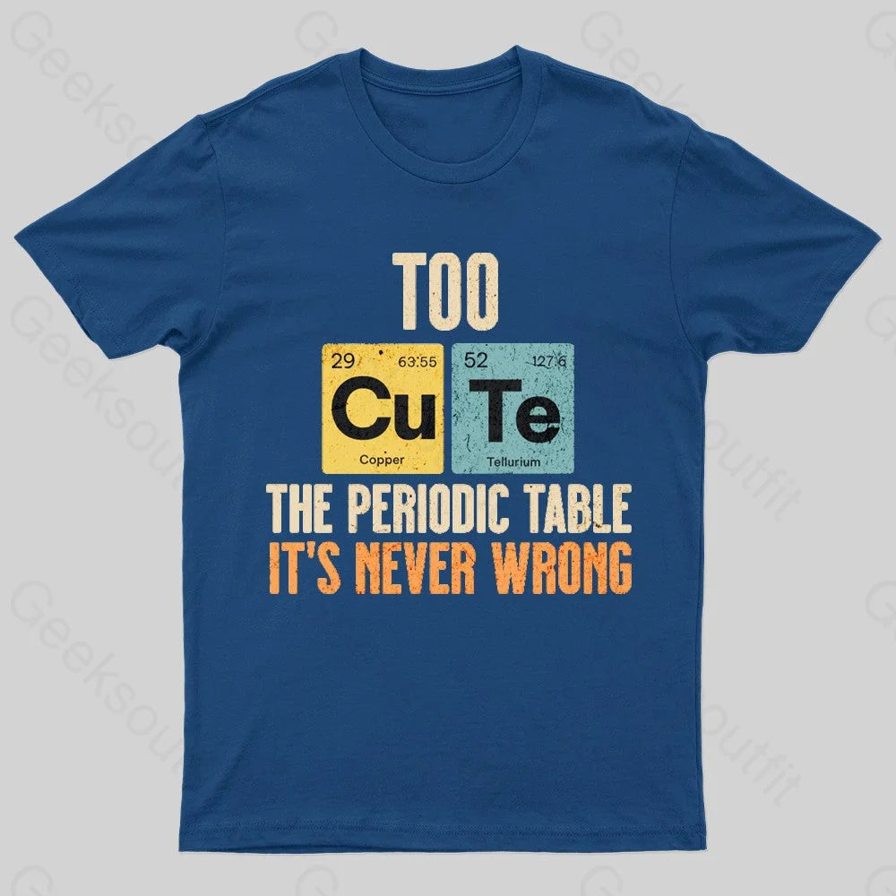 Periodic Table Cute Nerd T-Shirt Feminine Women's Soft 
