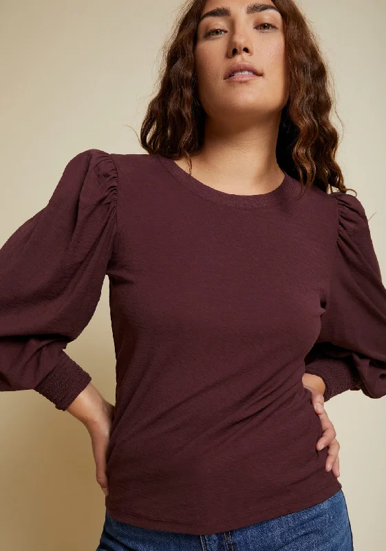 Loren Smocked Peasant Tee Sophisticated Women's Tailored