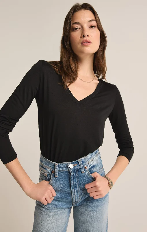 Sammie V-Neck Long Sleeve Top Practical Women's Multi - 