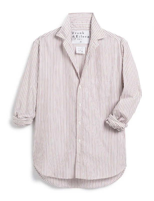 Frank & Eileen - Eileen Relaxed Button-Up Shirt in Sand Stripe Earthy Women's 