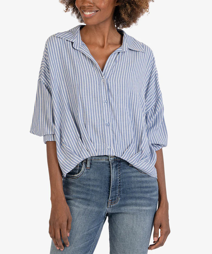 Angelou Crop Button-Up Shirt Gym