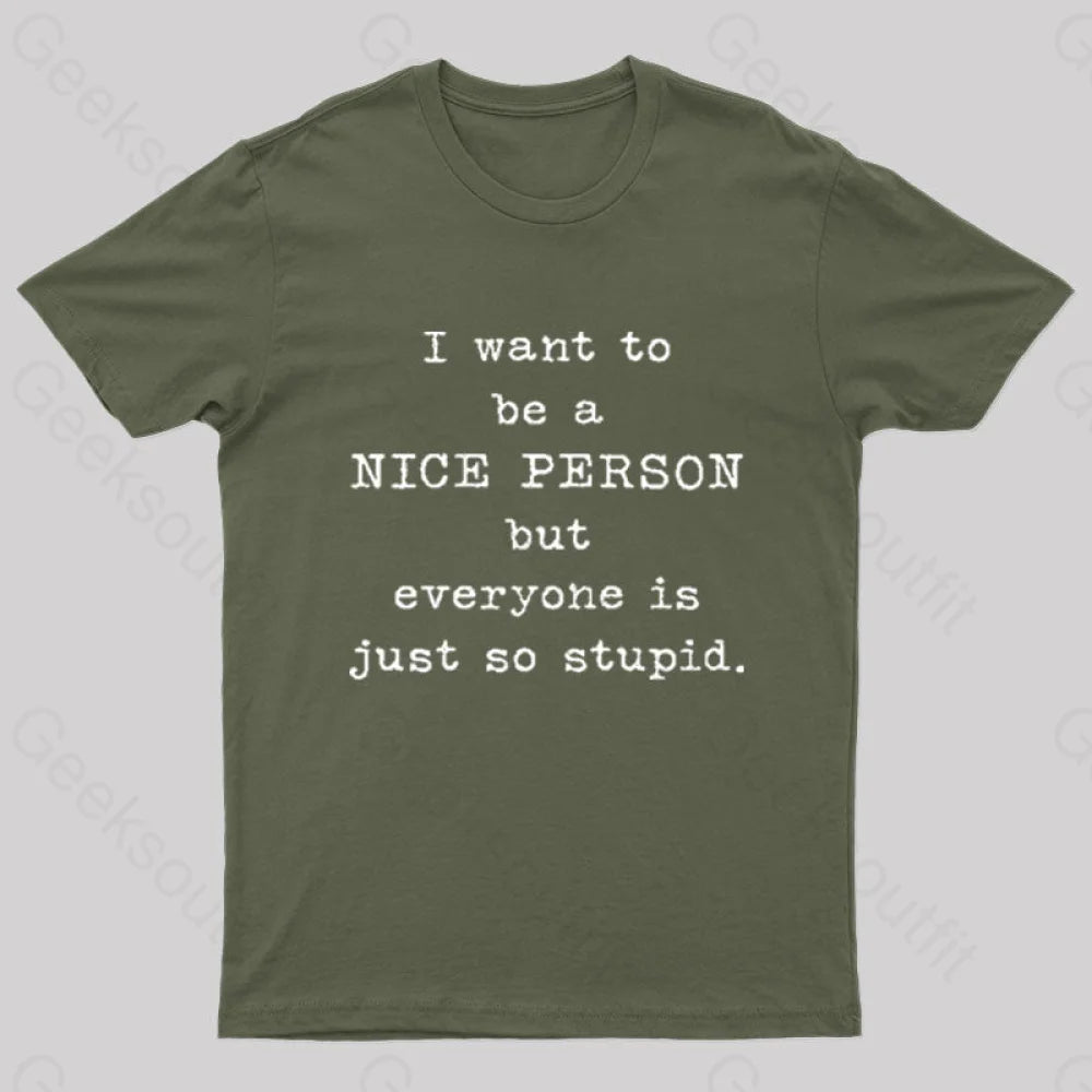 I Want To Be A Nice Person Nerd T-Shirt Cozy Women's Sherpa - lined
