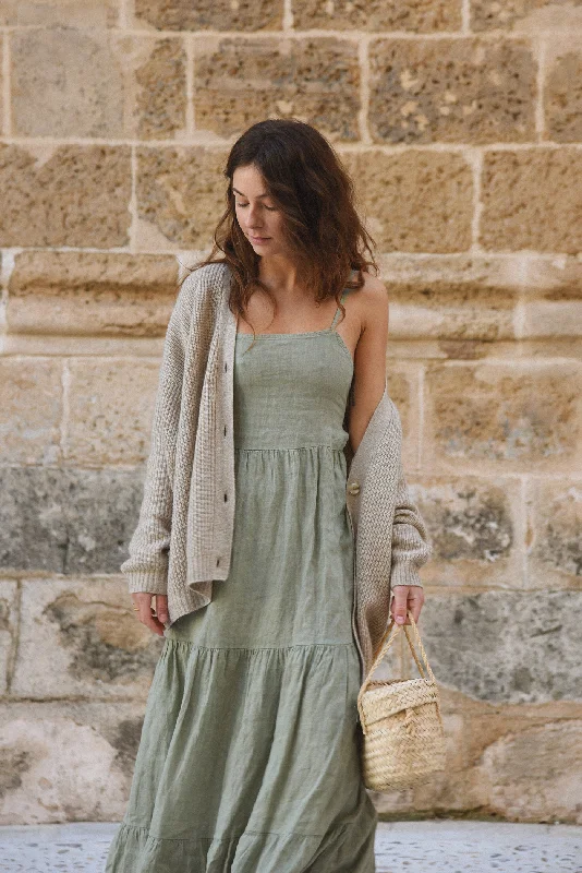 The Cashmere Muma Cardigan // Oatmeal Sleek Women's Metallic