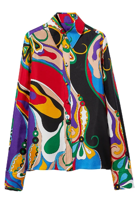 Orchidee Print Twill Shirt Modern Women's Tech