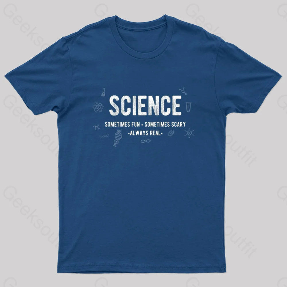 Science-Fun, Scary and Real Geek T-Shirt Athletic Women's 