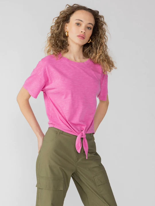 Everyday Tie Tee Casual Women's Loose - fitting