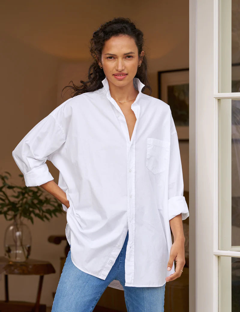Frank & Eileen - Shirley Oversized Button Up Shirt in White (Cotton) Adventure