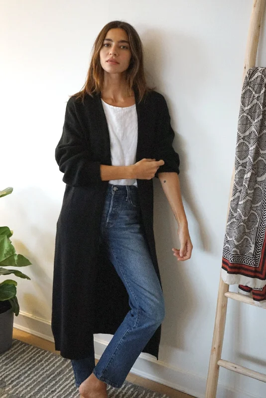 The Cashmere Marlow Long Cardigan // Noir Bold Women's Statement