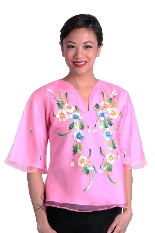 WK10 - Painting Kimona Pink - Filipiniana Geometric