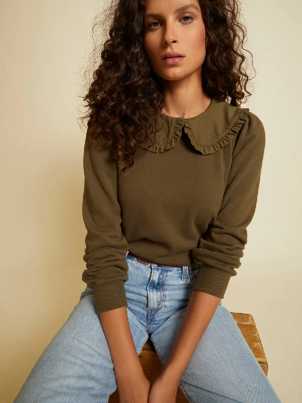 Nation LTD - Coco Sweatshirt with Collar in Lagoon Youthful Women's Anime - inspired