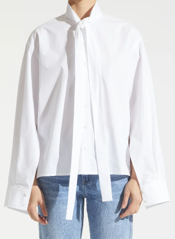 Saint Art New York - Kimberly Bow-Tie Blouse in White Casual Women's Loose - fitting