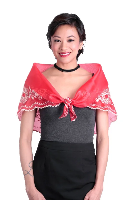 WA04 - Classic Alampay Red - Filipiniana Earthy Women's Hemp - based