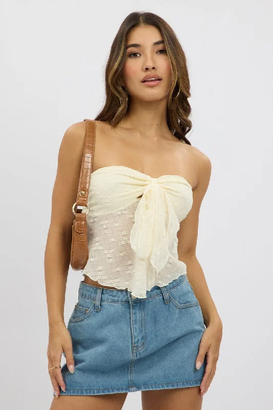 White Boob Tube Top Lace Street