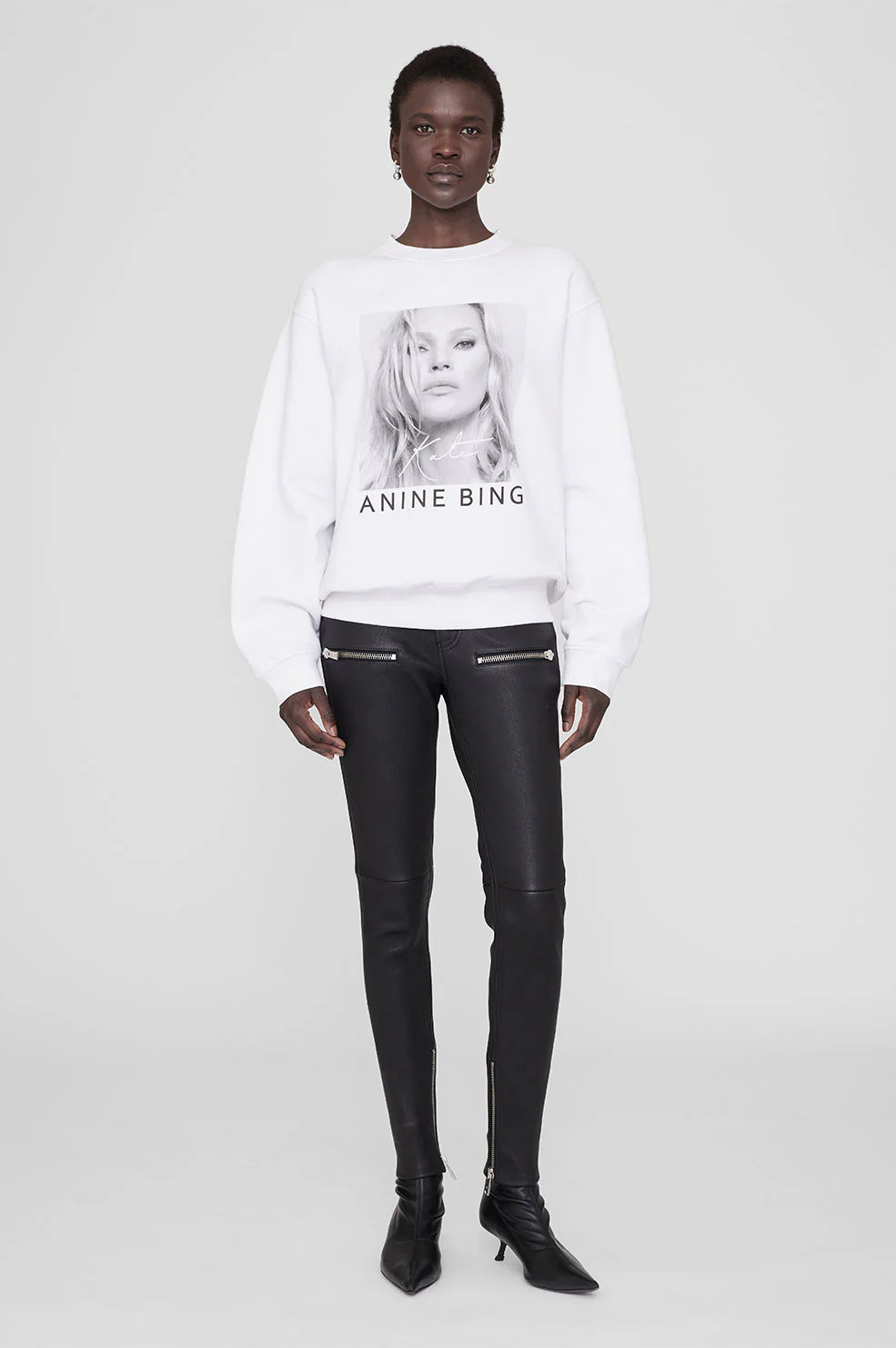Anine Bing - Ramona Sweatshirt Kate Moss in White Sleek Women's Metallic