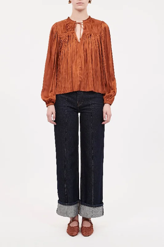 Ulla Johnson - Freja Blouse in Amber Monochromatic Office Style