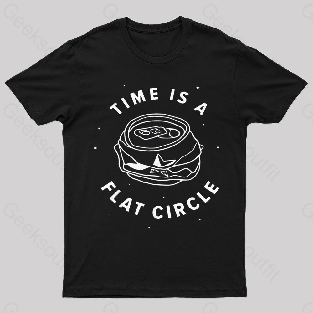 Time Is A Flat Circle Nerd T-Shirt Bold Women's Animal Print