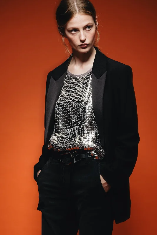 Saint Art New York - Kamila Disk Top in Silver Stylish Women's Tropical 