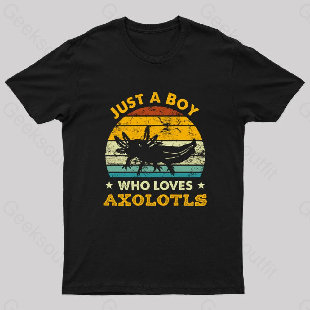 Just A Boy Who Loves Axolotls Geek T-Shirt Sporty Women's Tennis