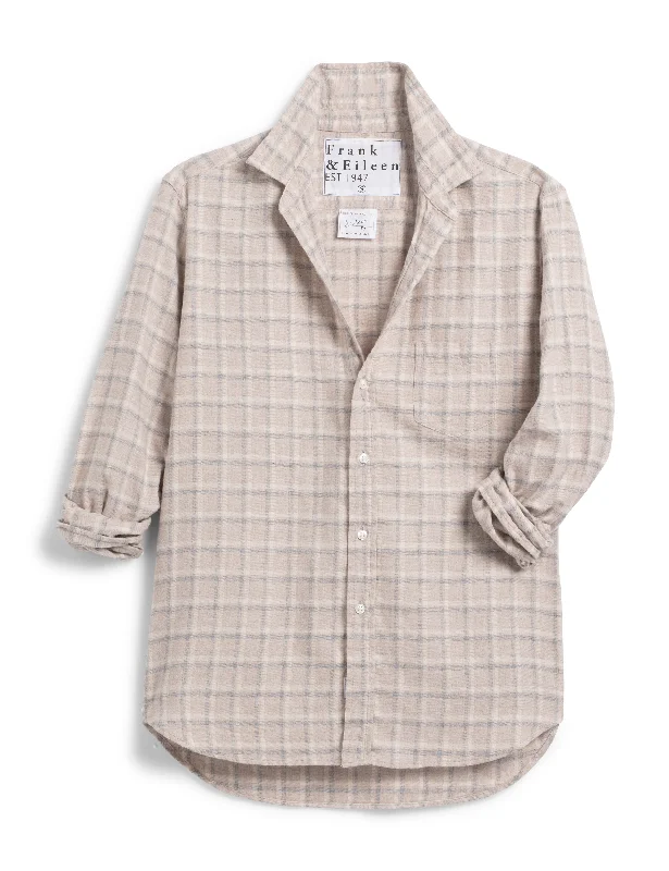 Frank & Eileen - Eileen Relaxed Button-Up Shirt in Sand, Gray, White Plaid performance