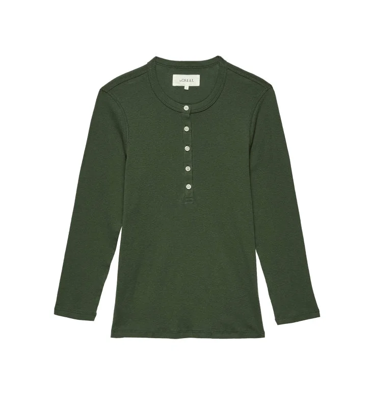 The Great - The Slim Henley in Cypress Practical Women's Quick - dry