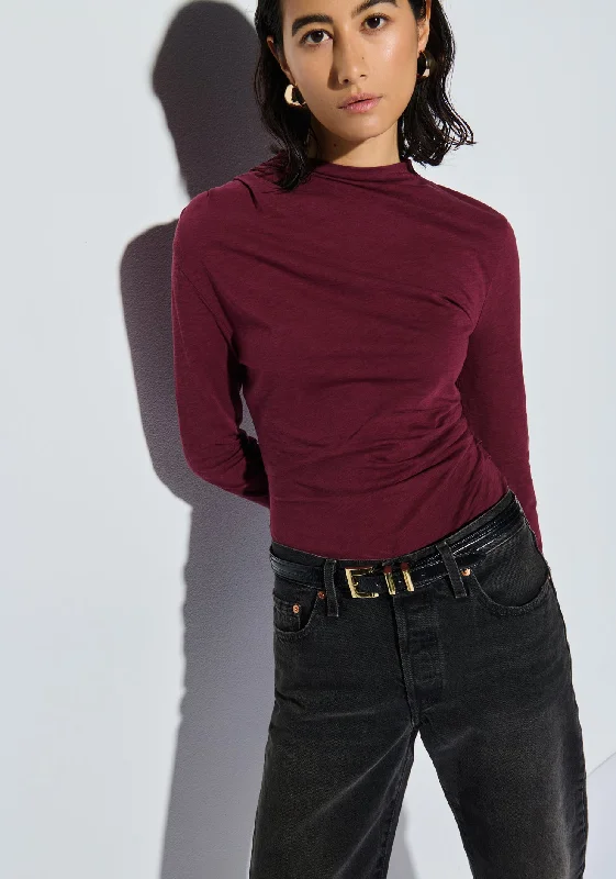 Nation LTD - Charlotte Asymmetric Top in Bordeaux Sophisticated Women's 