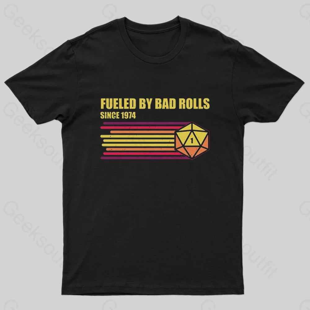 Fueled by Bad Rolls Nerd T-Shirt Trendy Women's 