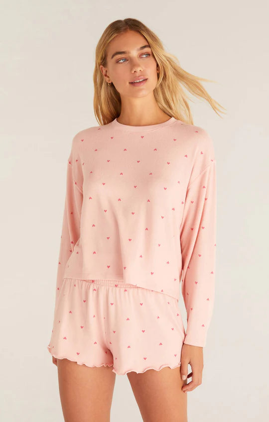 Happy Heart Long Sleeve Top Hip Women's Urban