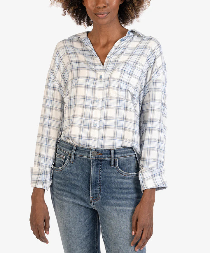 Alcott Crop Button-Up Shirt British Gentlewoman Style