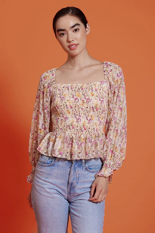 Mabel Smocked Top Dynamic Women's Moto
