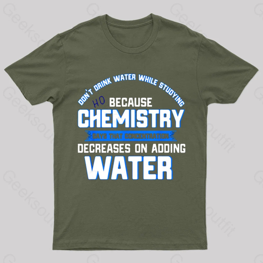 Water Decreases Concentration Nerd T-Shirt Edgy Women's Punk
