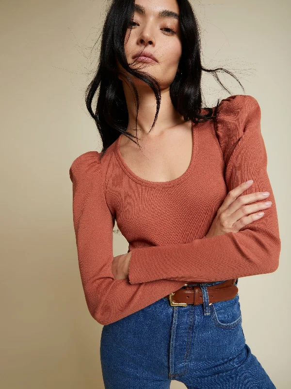 Nation LTD - Michelle Long Sleeve in Red Clay Stylish Women's Tropical 
