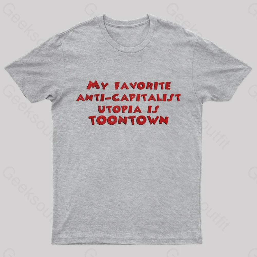 Anti Capitalist Utopia Toontown Nerd T-Shirt Relaxed Women's 