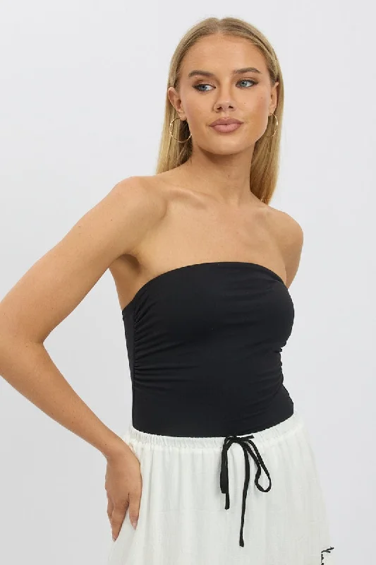 Black Supersoft Bandeau bodysuit Dynamic Women's High - energy