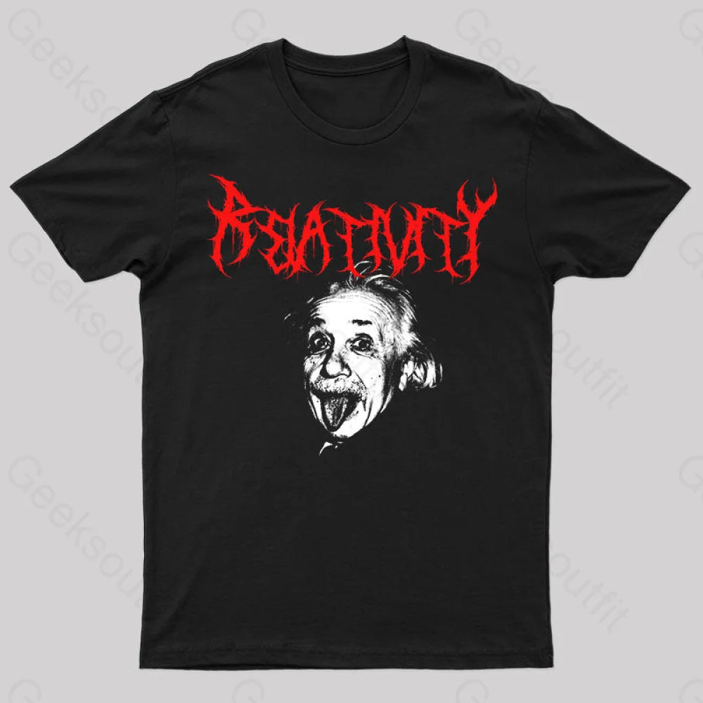 Albert Einstein Black Metal Geek T-Shirt Youthful Women's Pop