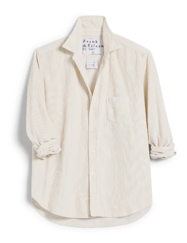 Frank & Eileen - Eileen Relaxed Button-Up Corduroy Shirt in Vintage White Bohemian Women's Free