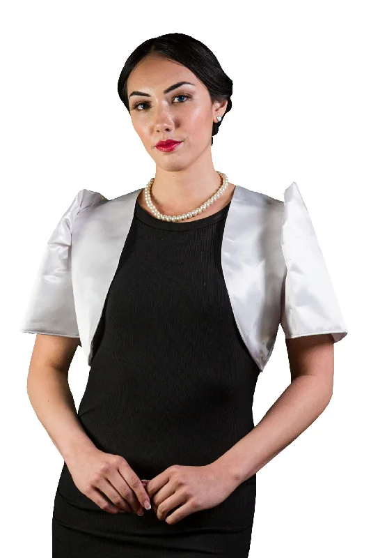 WR14 - Satin Bolero White - Filipiniana Modern Women's 