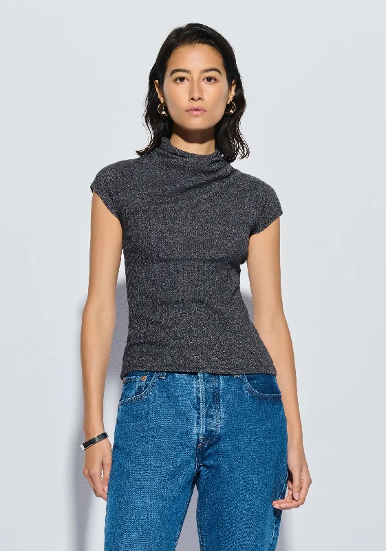 Nation LTD - Katie Draped Top in Marled Grey Street