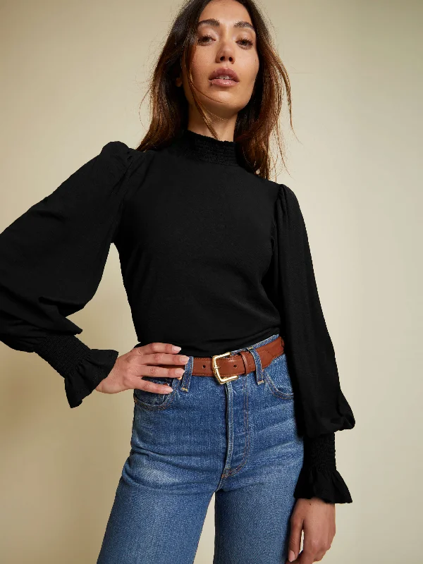 Violet Ruched Mock Neck Neck Long Sleeve Artistic Women's Avant - 