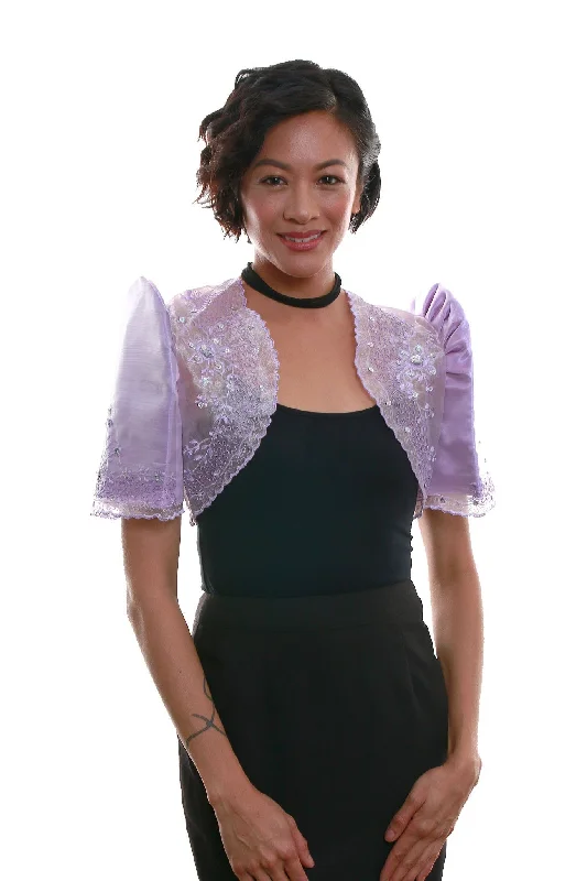 WR09 - Mestiza Bolero Lavender - Filipiniana Trendy Women's Oversized
