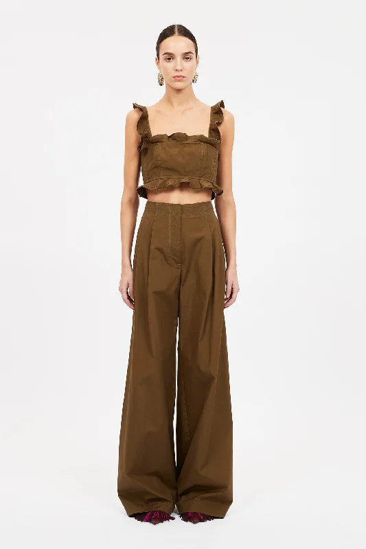 Ulla Johnson - Belle Top in Militaire Bold Women's Animal Print