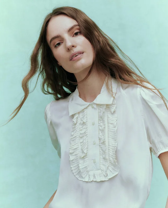 The Great - Tribute Top in White Sleek Women's 