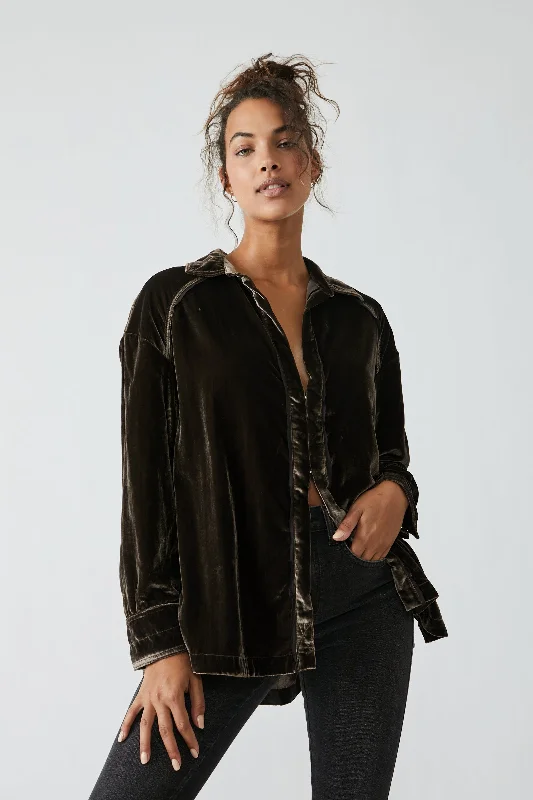 Marianne Velvet Shirt Cool Women's Distressed