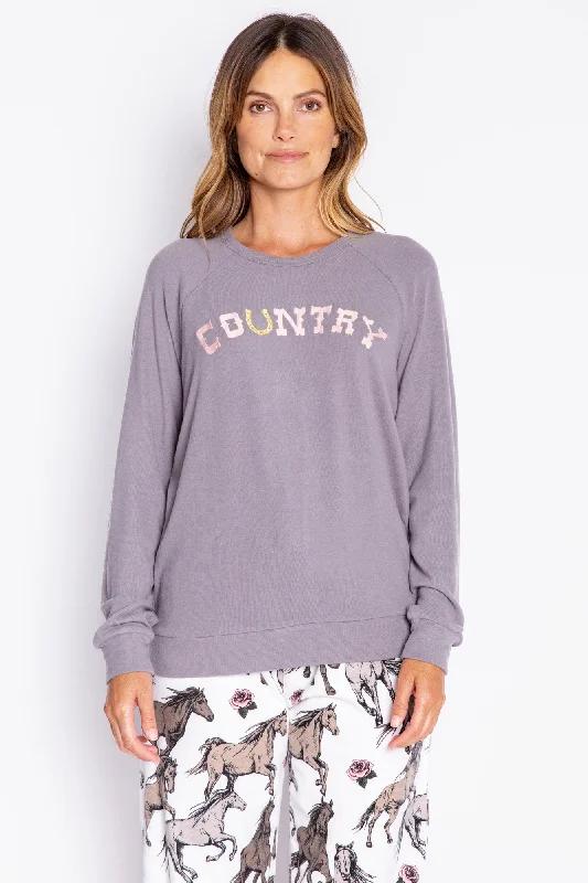 Country Long Sleeve Flannel Top Refined Women's 