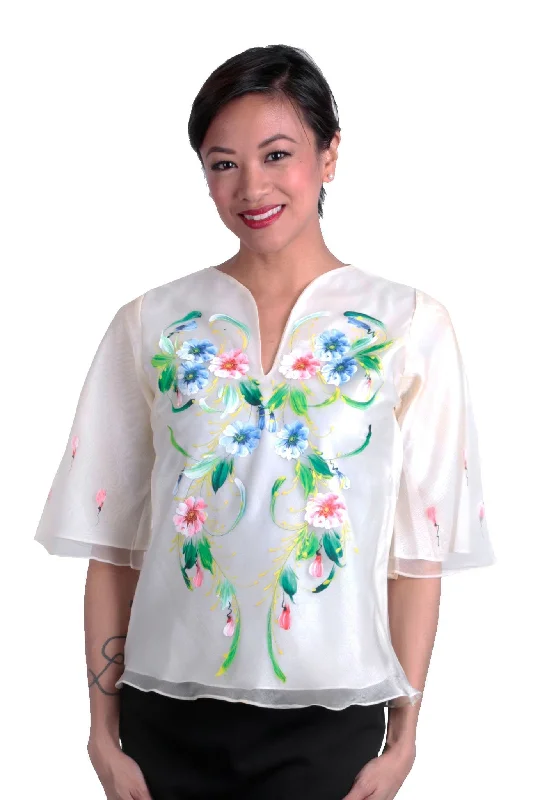 WK09 - Painting Kimona Beige - Filipiniana Athletic Women's 